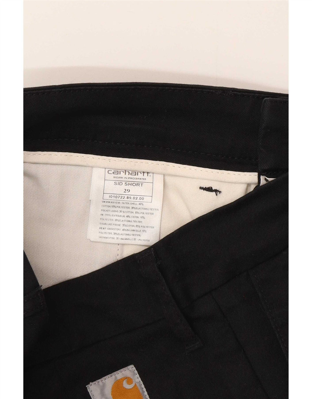Carhartt Mens Chino Shorts W29 Medium Black Cotton