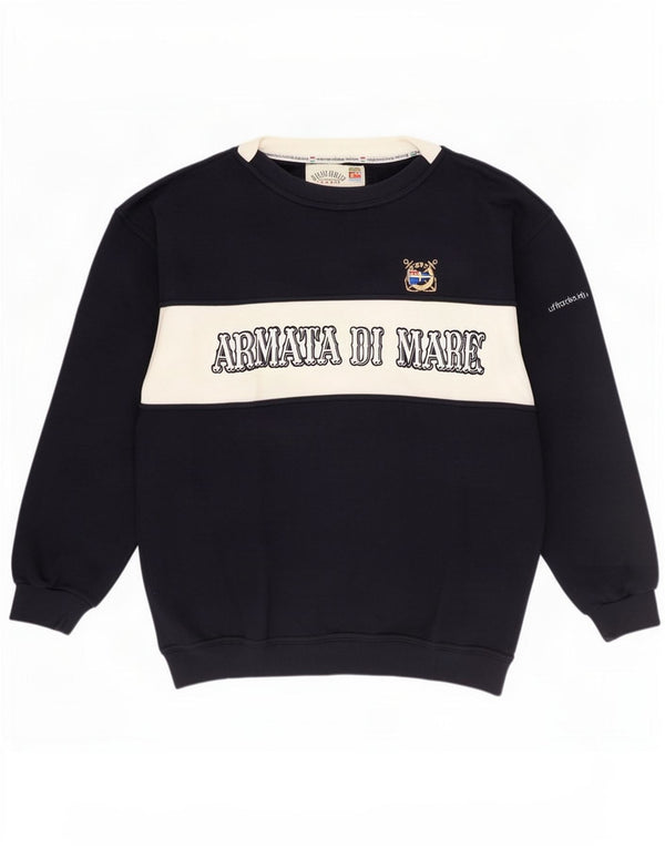 Armata Di Mare Mens Sweatshirt Jumper IT 52 Large Navy Blue Colourblock