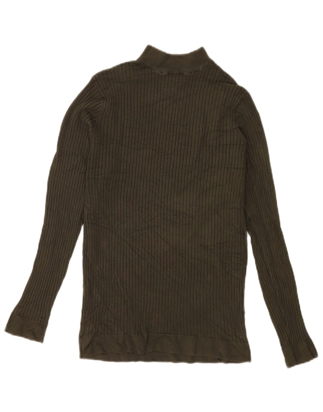 Zara Mens Top Long Sleeve Small Khaki Viscose