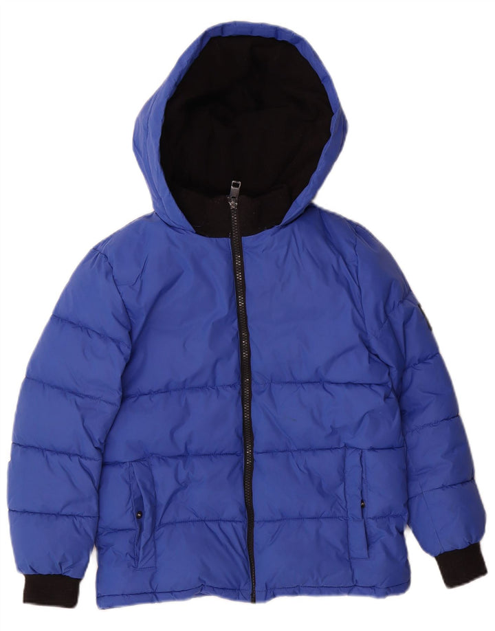 Diesel Boys Graphic Hooded Padded Jacket 7-8 Years Blue Nylon