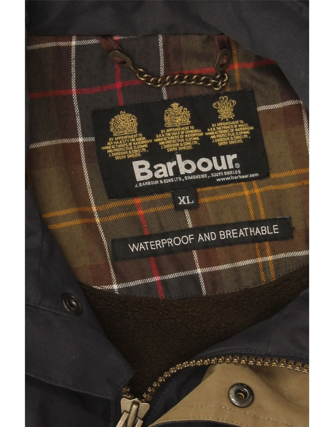 Barbour Mens Waxed Cotton Jacket UK 42 XL Navy Blue