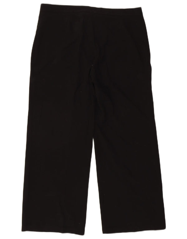 Marks & Spencer Womens Wide Leg Casual Trousers UK 16 Large W34 L27 Black