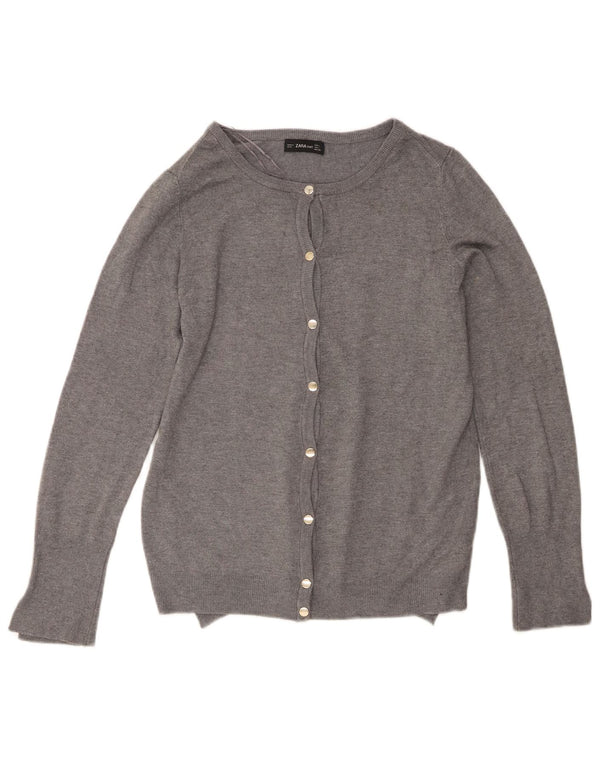 Zara Womens Cardigan Sweater UK 14 Large Grey Viscose