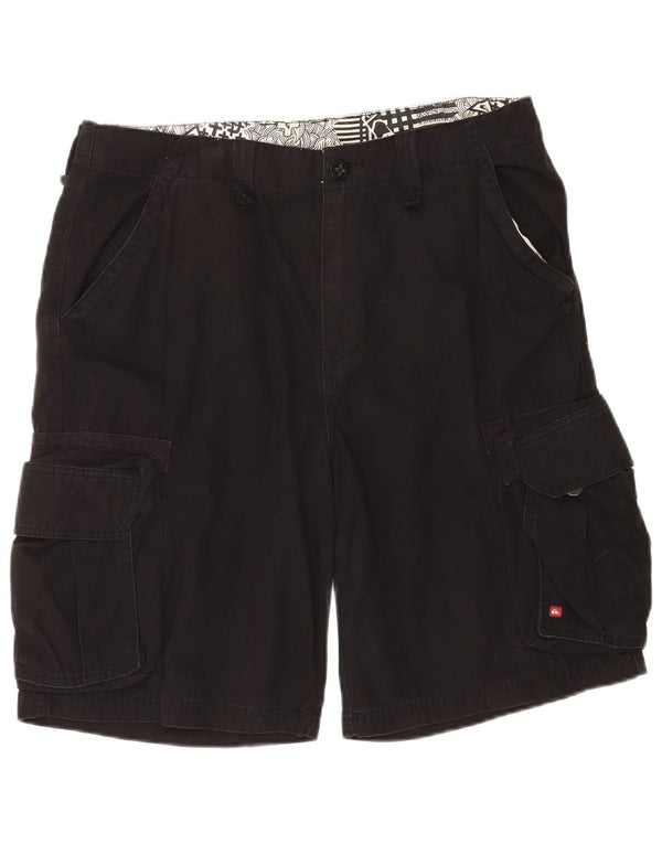 Quiksilver Mens Cargo Shorts W34 Large Black Cotton