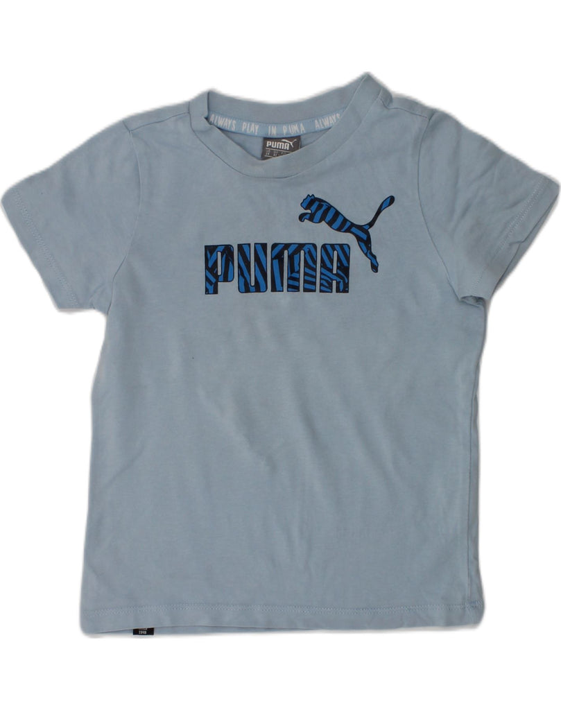 PUMA Baby Boys Graphic T-Shirt Top 18-24 Months Blue Cotton | Vintage Puma | Thrift | Second-Hand Puma | Used Clothing | Messina Hembry 