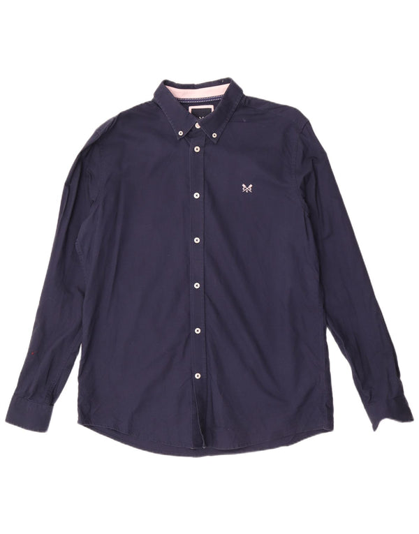 Crew Clothing Mens Slim Fit Shirt Large Navy Blue Cotton