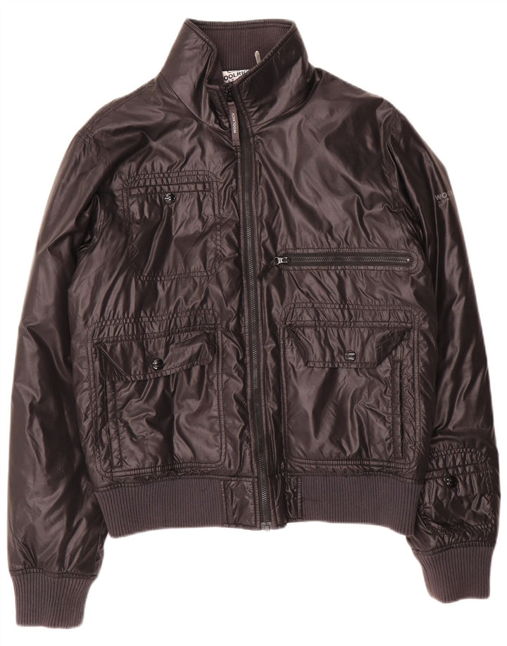 Woolrich Mens Bomber Jacket UK 38 Medium Black Nylon