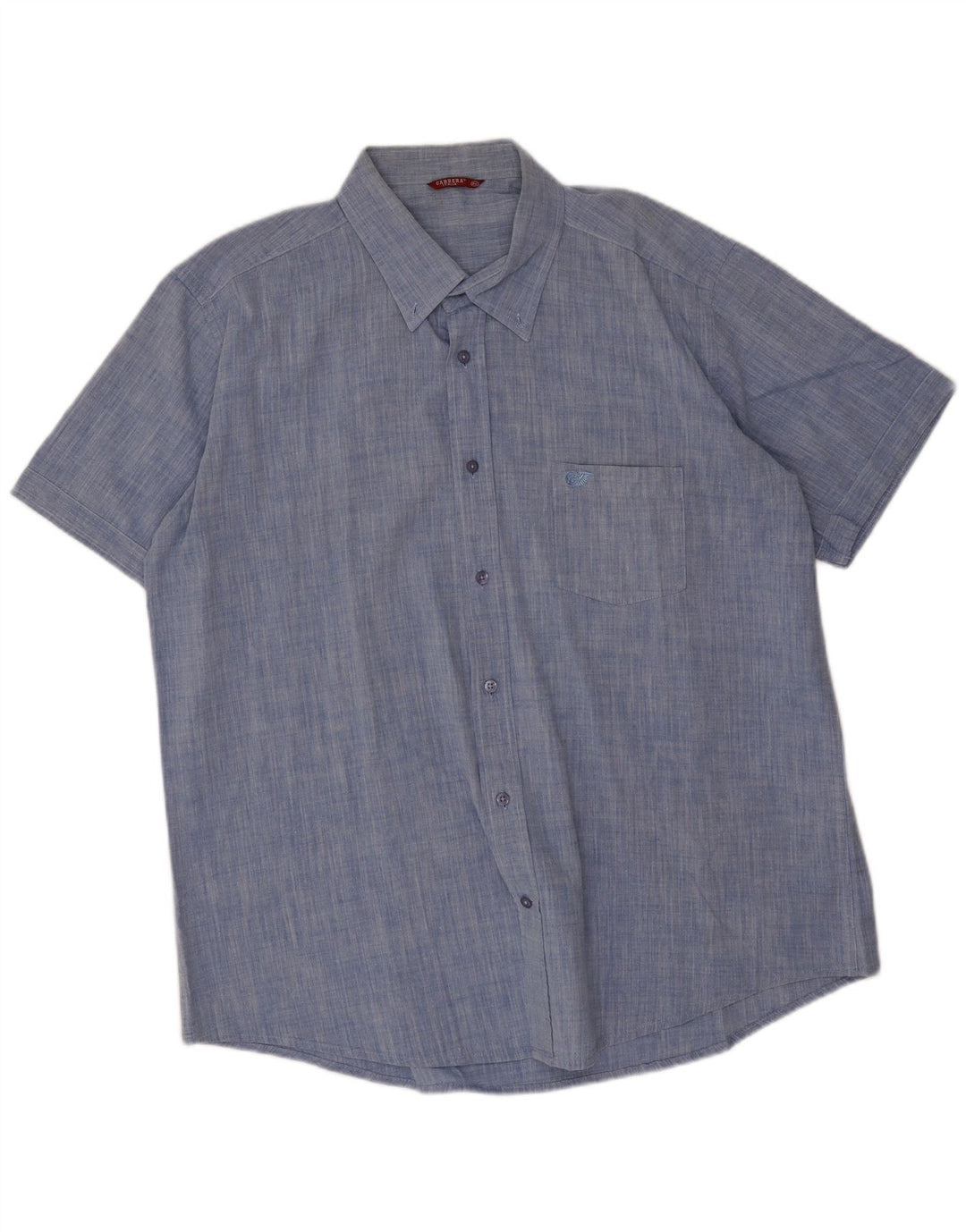 Carrera Mens Short Sleeve Shirt 2XL Blue Cotton