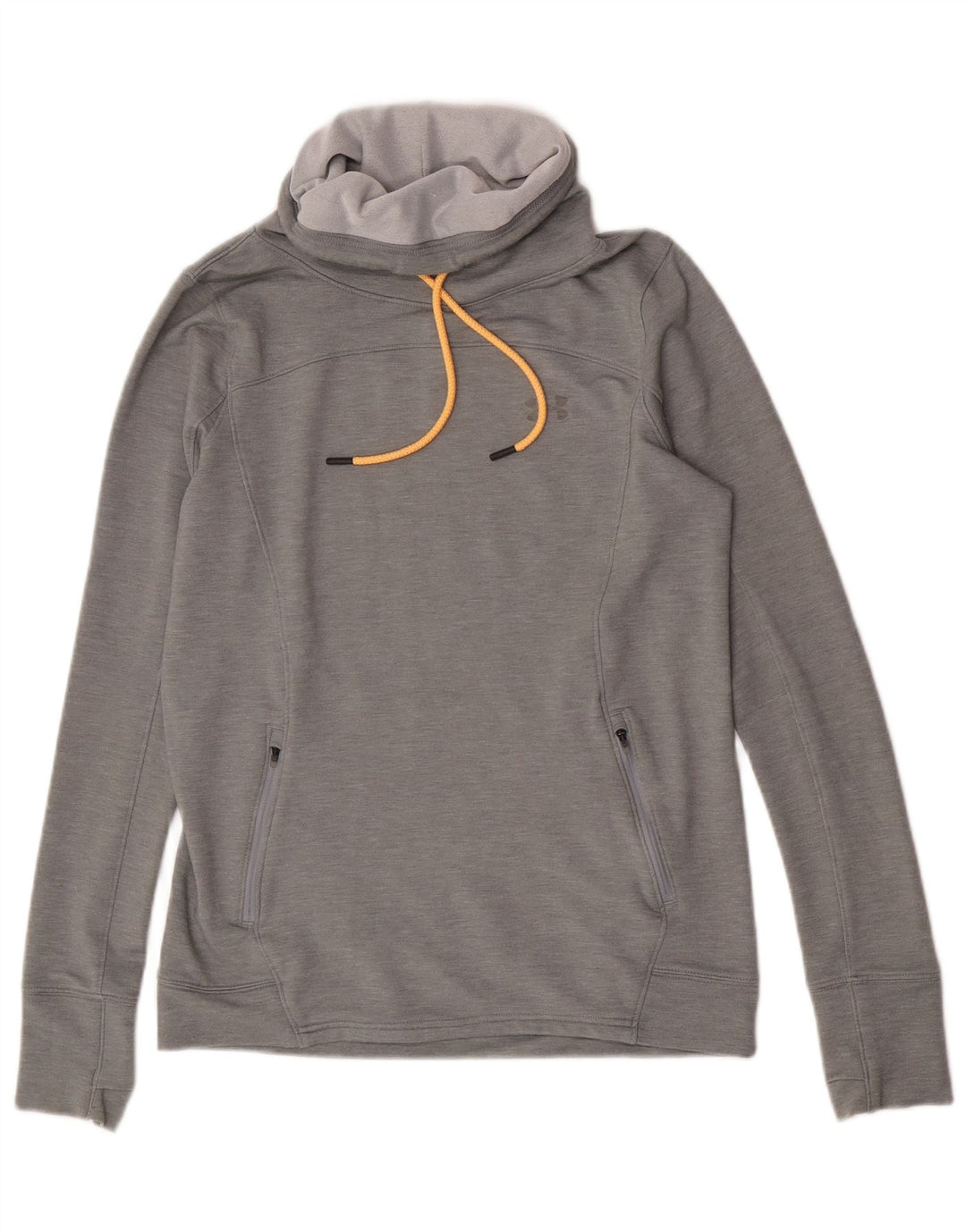 Under Armour Womens Roll Neck Sweatshirt Jumper UK 14 Medium Grey Flecked