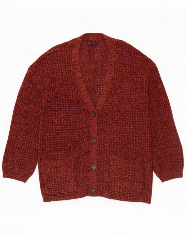 American Eagle Womens Relaxed Fit Cardigan Sweater UK 14 Medium Burgundy