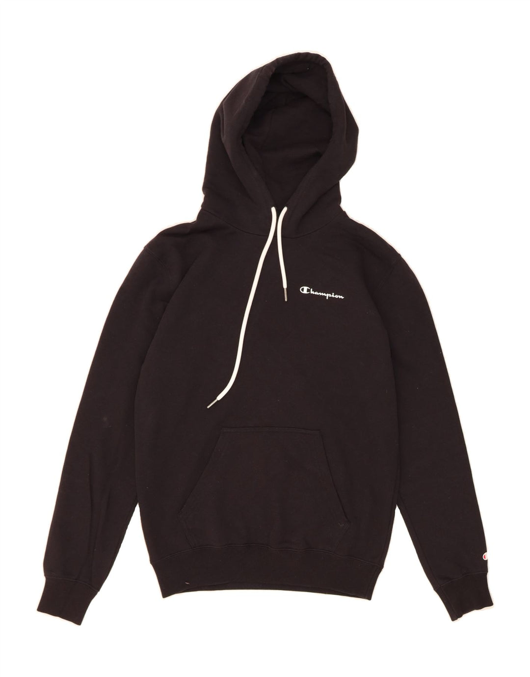 CHAMPION Mens Hoodie Jumper Small Black Cotton Vintage Champion and Second-Hand Champion from Messina Hembry 