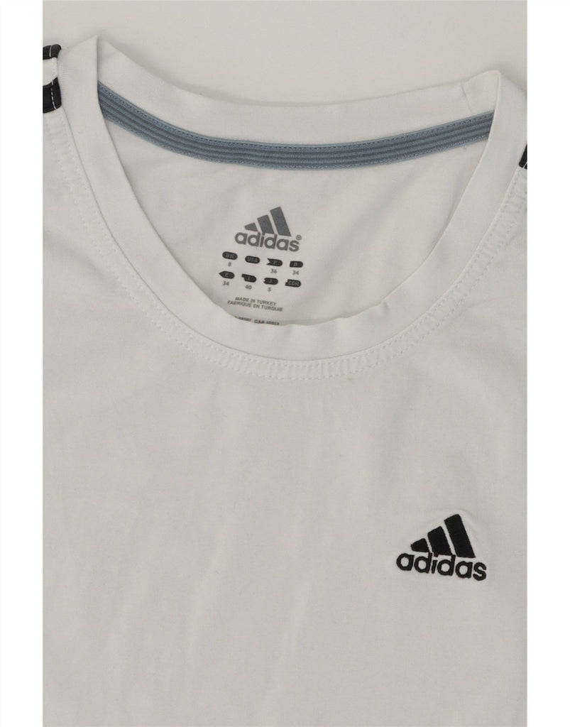 ADIDAS Womens T-Shirt Top UK 8 Small  White Cotton Vintage Adidas and Second-Hand Adidas from Messina Hembry 
