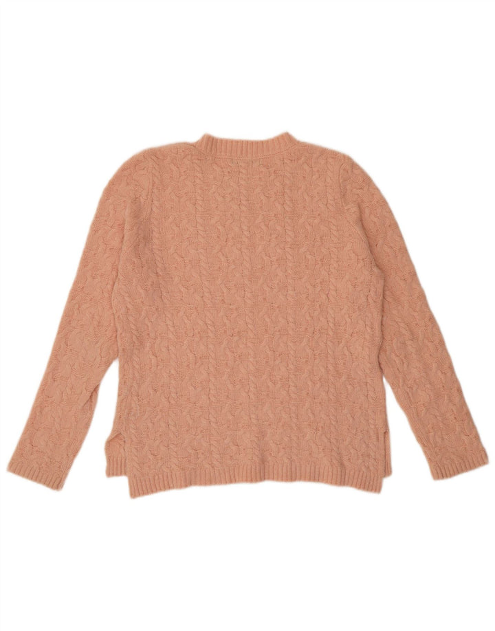 Zara Womens Crew Neck Jumper Sweater UK 14 Medium Pink Nylon