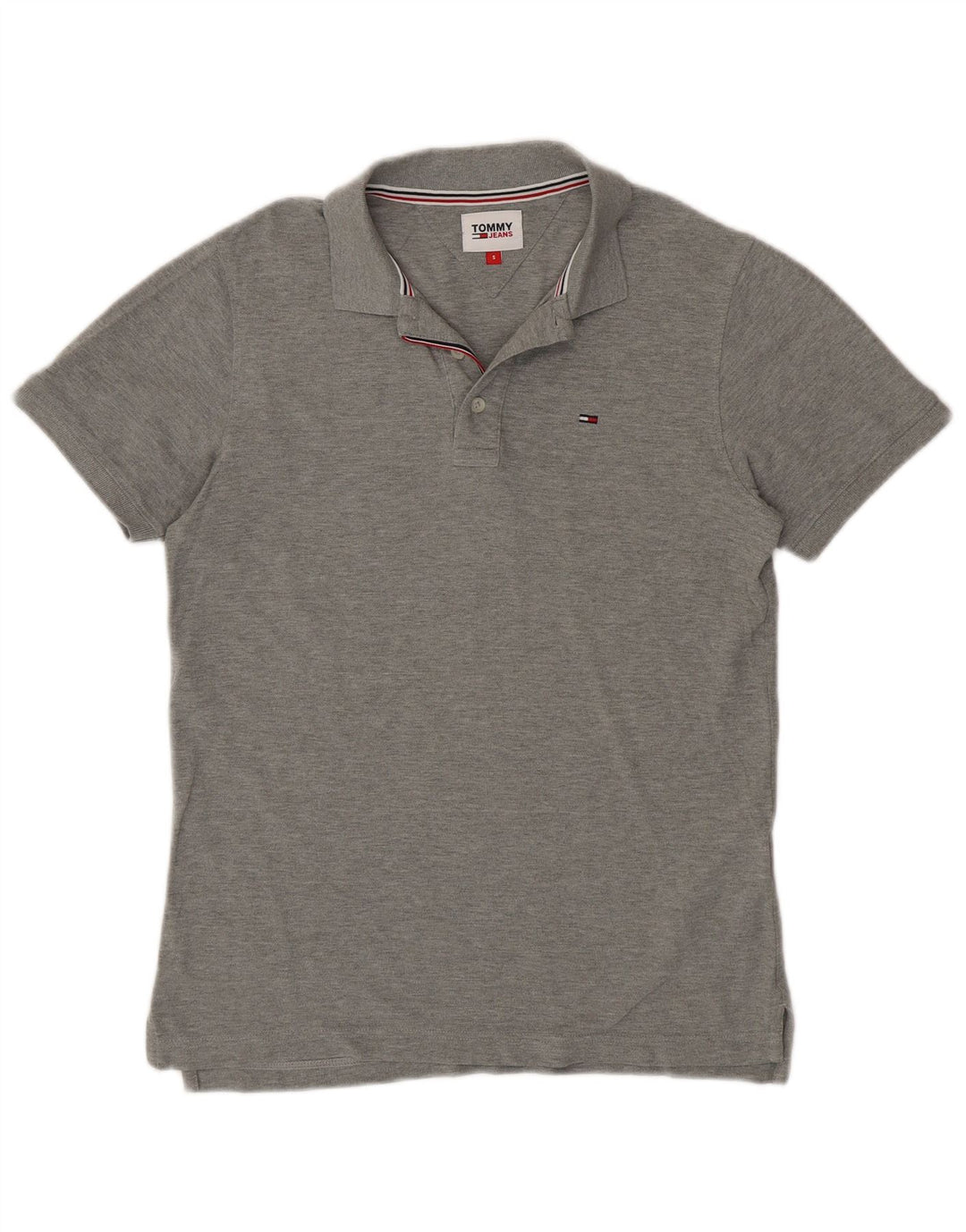 TOMMY HILFIGER Mens Polo Shirt Small Grey Cotton