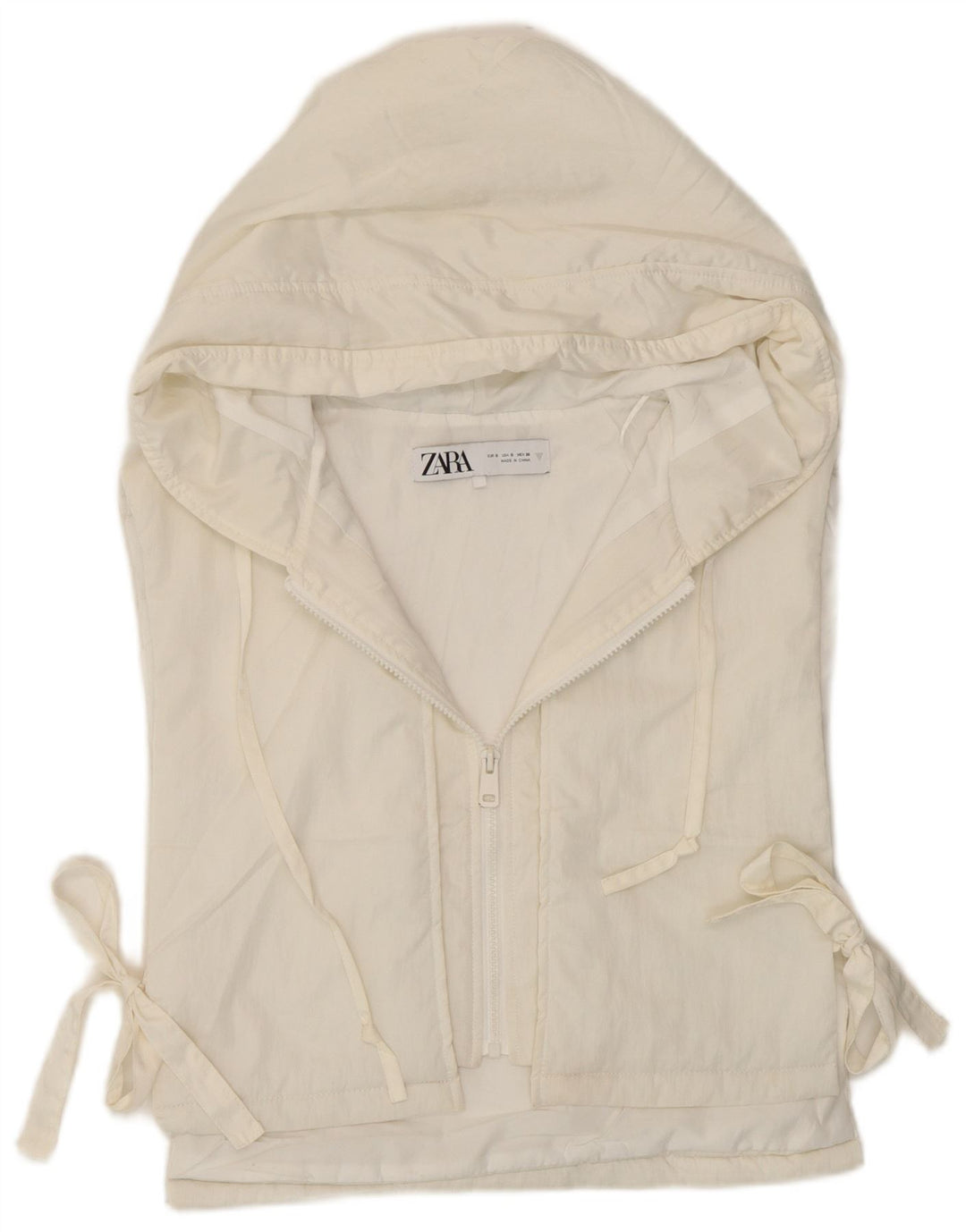 Zara Womens Crop Hooded Gilet UK 10 Small White