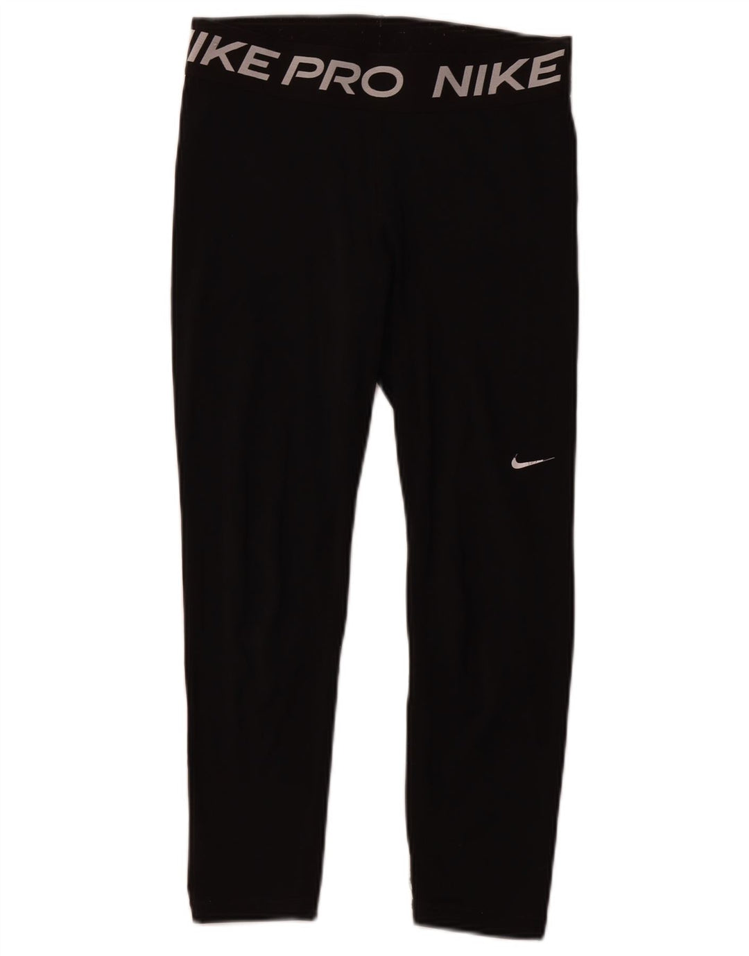 NIKE Womens Graphic Capri Leggings UK 12 Medium  Black Polyester
