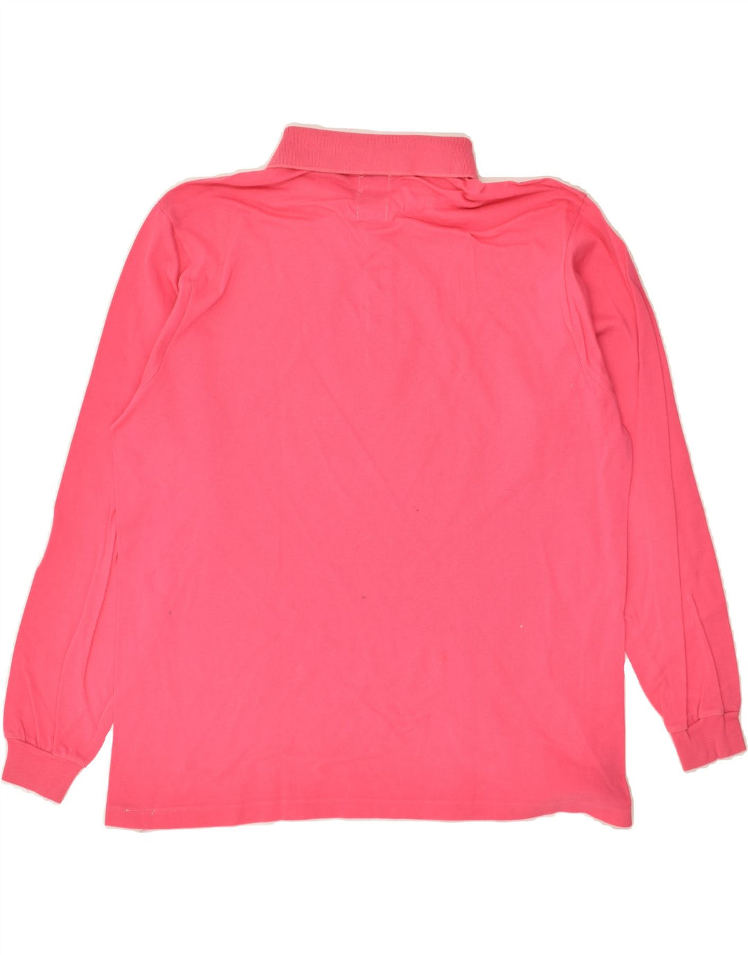 VINTAGE Mens Long Sleeve Polo Shirt Medium Pink | Vintage Vintage | Thrift | Second-Hand Vintage | Used Clothing | Messina Hembry 