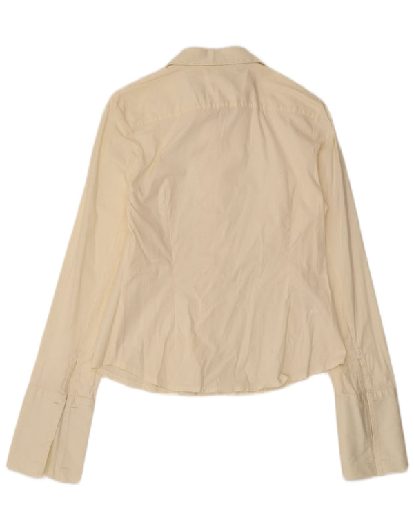 Laura Ashley Womens Formal Shirt UK 12 Medium Beige Cotton