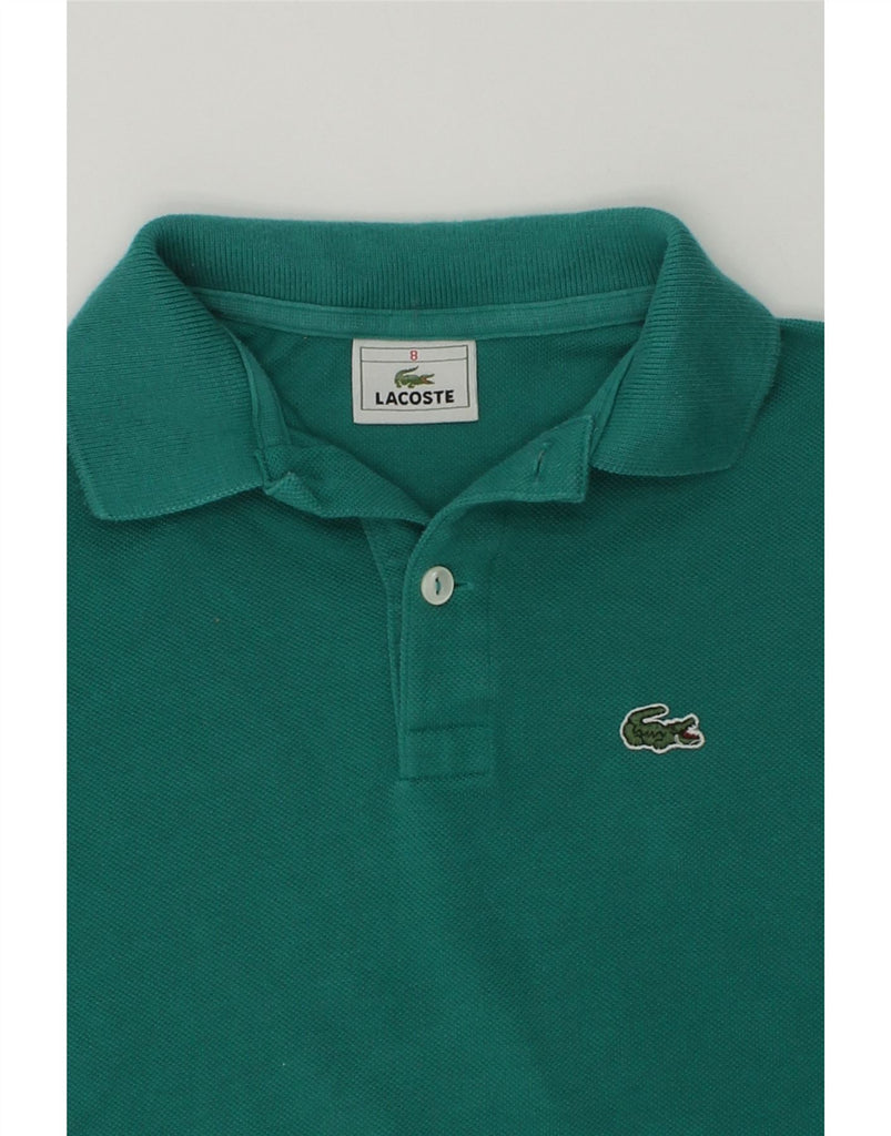 LACOSTE Boys Long Sleeve Polo Shirt 7-8 Years Green Cotton | Vintage Lacoste | Thrift | Second-Hand Lacoste | Used Clothing | Messina Hembry 
