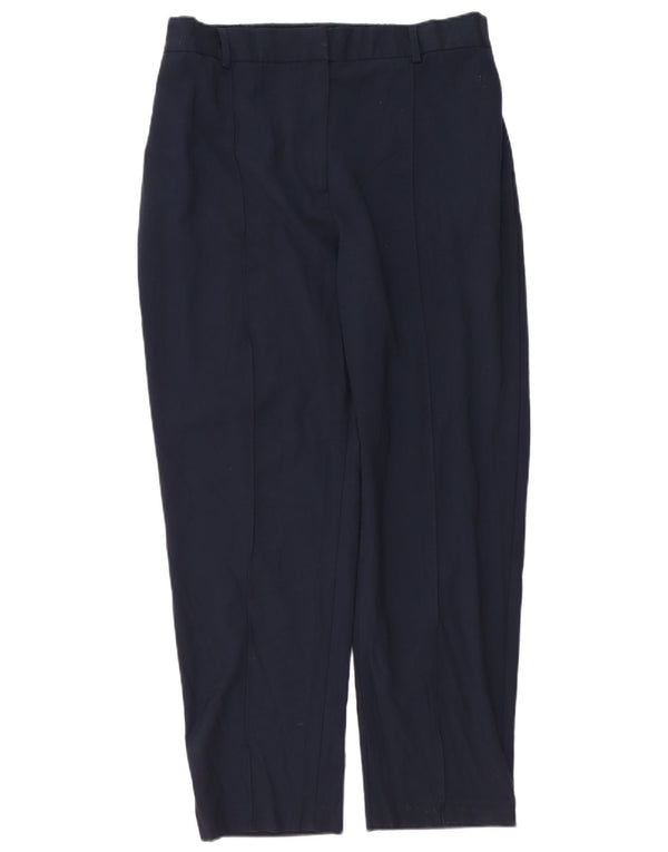 Marks & Spencer Womens Relaxed Fit Casual Trousers UK 18 XL W38 L30 Navy Bl