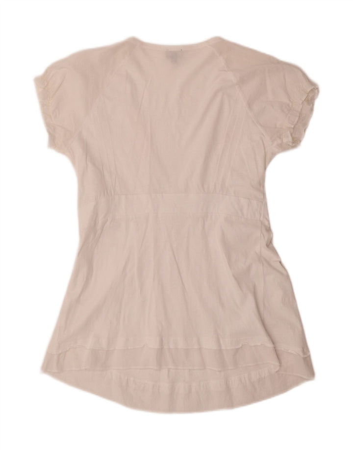 Calvin Klein Jeans Womens Blouse Top UK 14 Large White Cotton