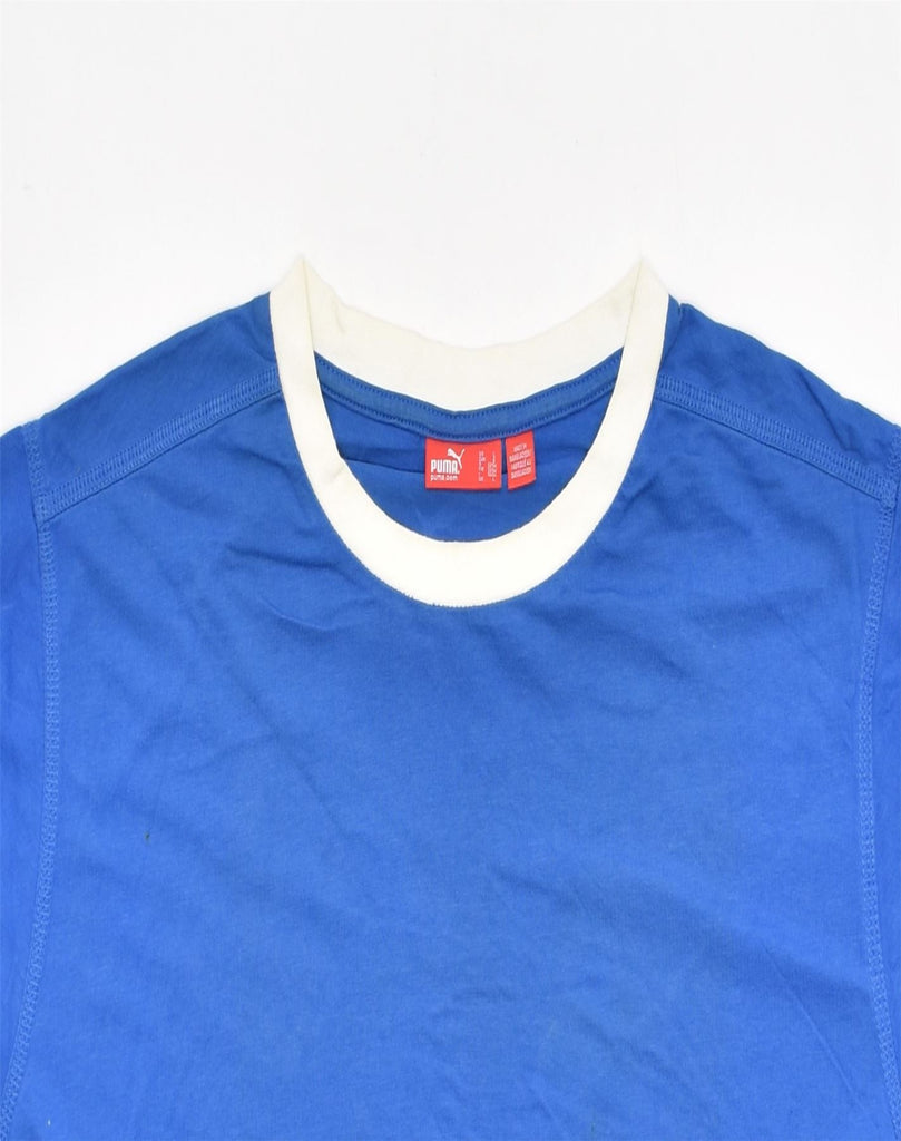 PUMA Mens Graphic T-Shirt Top Large Blue Cotton | Vintage | Thrift | Second-Hand | Used Clothing | Messina Hembry 