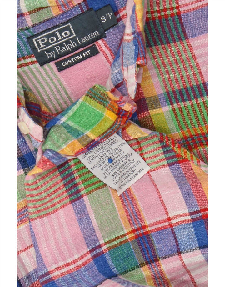 Polo Ralph Lauren Mens Custom Fit Shirt Small Multicoloured Check Linen