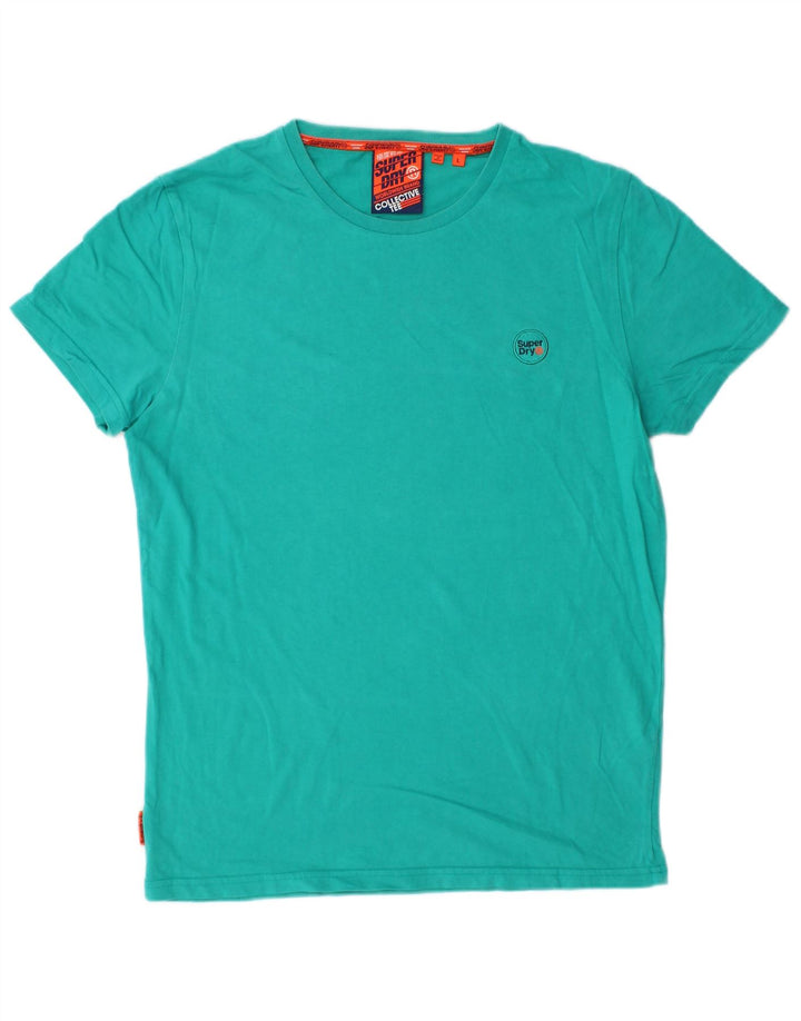 SUPERDRY Mens T-Shirt Top Large Turquoise Cotton