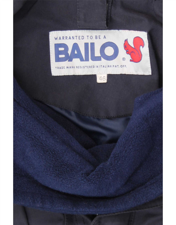 Bailo Mens Hooded Windbreaker Jacket IT 46 Small Navy Blue Cotton
