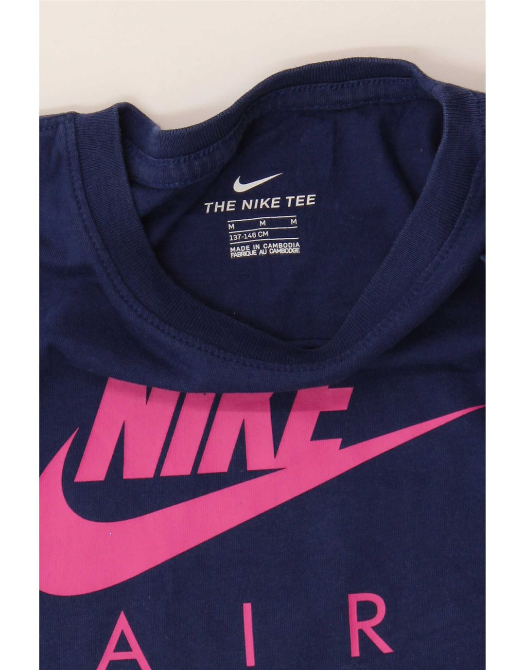 Nike Girls Graphic T-Shirt Top 10-11 Years Medium Navy Blue
