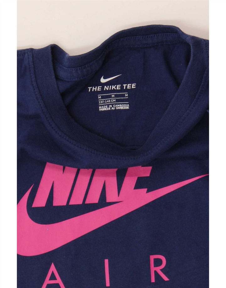 Nike Girls Graphic T-Shirt Top 10-11 Years Medium Navy Blue