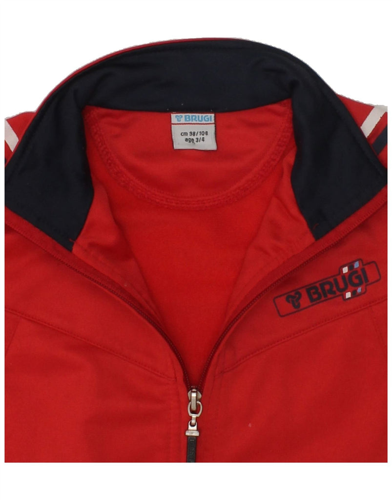 BRUGI Boys Tracksuit Top Jacket 3-4 Years Red Polyester | Vintage Brugi | Thrift | Second-Hand Brugi | Used Clothing | Messina Hembry 