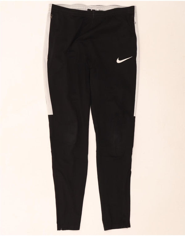 Nike Womens Dri Fit Tracksuit Trousers UK 14 Medium Black Colourblock