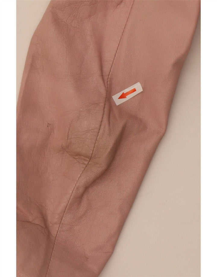 Wanted Womens Leather Racer Jacket IT 48 XL Pink