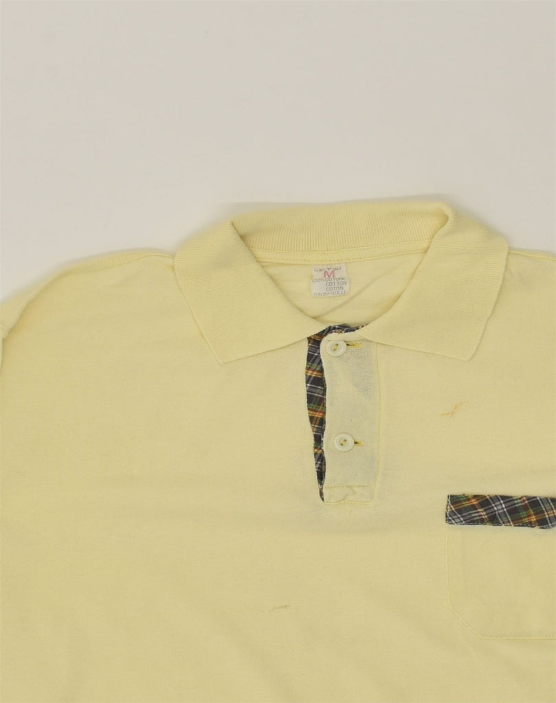 VINTAGE Mens Polo Shirt Medium Yellow Cotton | Vintage Vintage | Thrift | Second-Hand Vintage | Used Clothing | Messina Hembry 