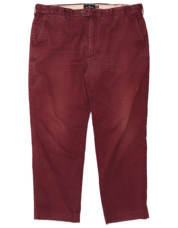 Marks & Spencer Mens Blue Harbour Slim Chino Trousers W40 L29 Purple Cotton