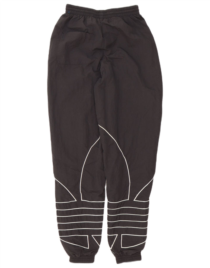 Adidas Womens Graphic Tracksuit Trousers Joggers UK 6 Small Black Polyester