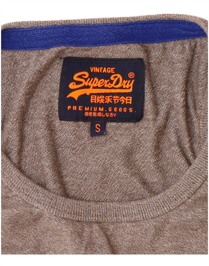 Superdry Mens Graphic Vest Top Small Grey Flecked Cotton