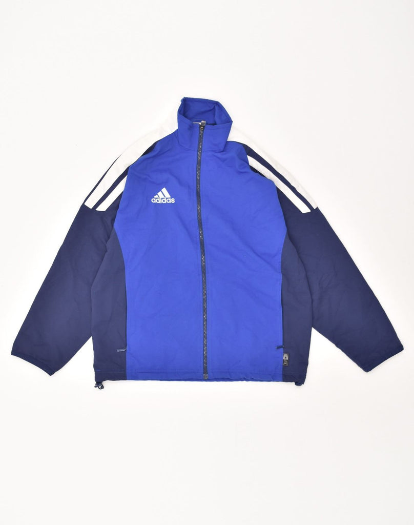 ADIDAS Boys Graphic Tracksuit Top Jacket 13-14 Years Blue Colourblock | Vintage Adidas | Thrift | Second-Hand Adidas | Used Clothing | Messina Hembry 