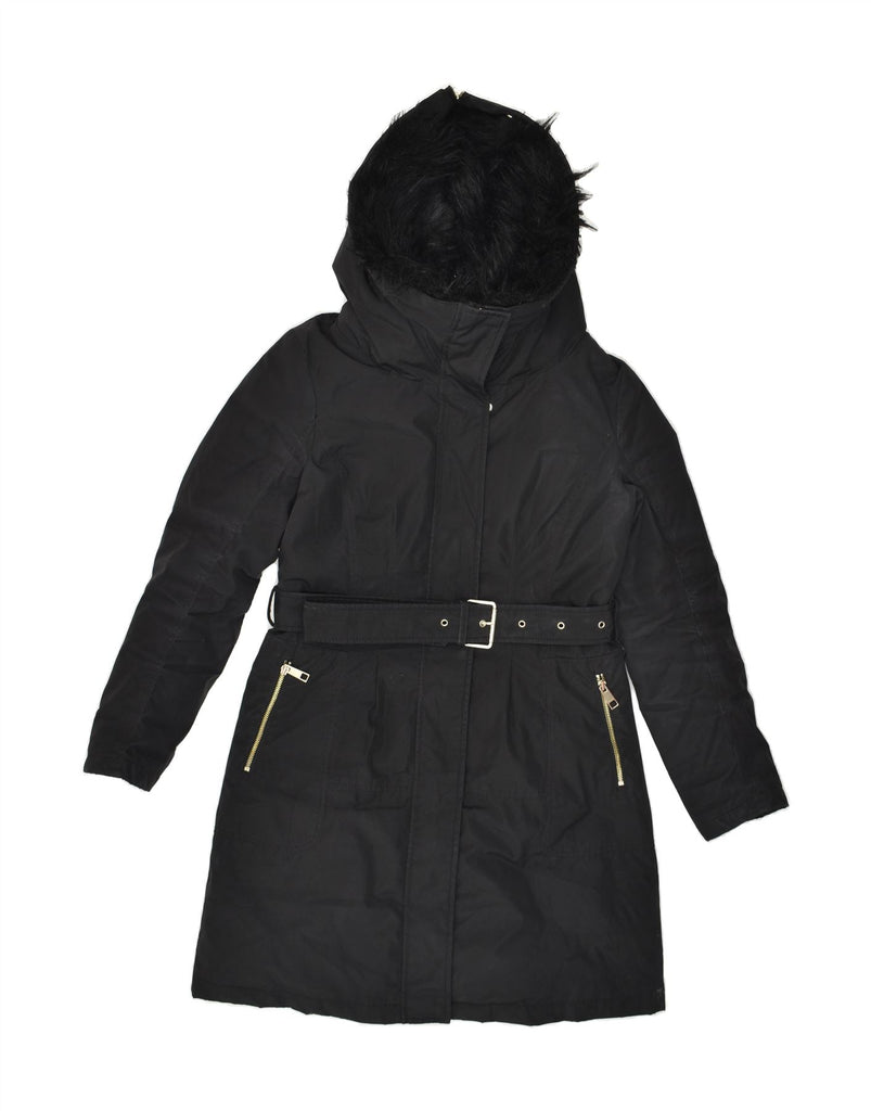 GUESS Womens Hooded Padded Coat UK 8 Small Black Polyester | Vintage Guess | Thrift | Second-Hand Guess | Used Clothing | Messina Hembry 