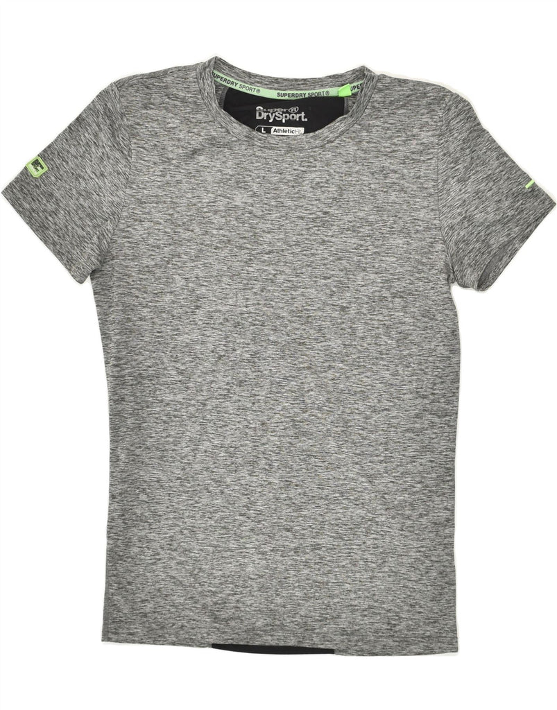 SUPERDRY Mens Athletic Fit  Graphic T-Shirt Top Large Grey Flecked | Vintage Superdry | Thrift | Second-Hand Superdry | Used Clothing | Messina Hembry 