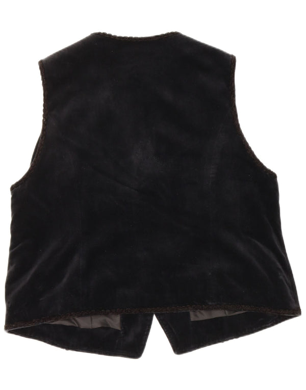Meico Womens Velvet Waistcoat UK 22 3XL Black Cotton