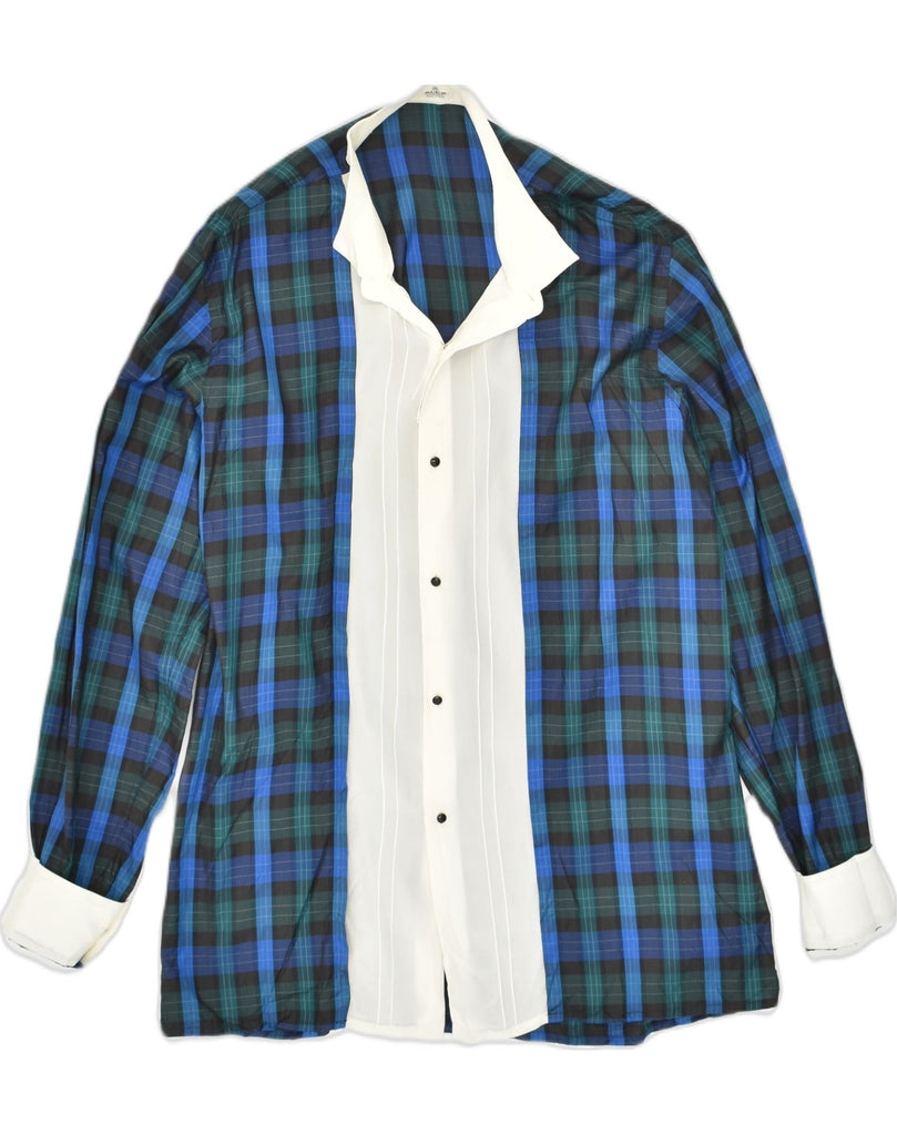 ALEX Mens Shirt Size 16 Large Blue Check | Vintage ALEX | Thrift | Second-Hand ALEX | Used Clothing | Messina Hembry 