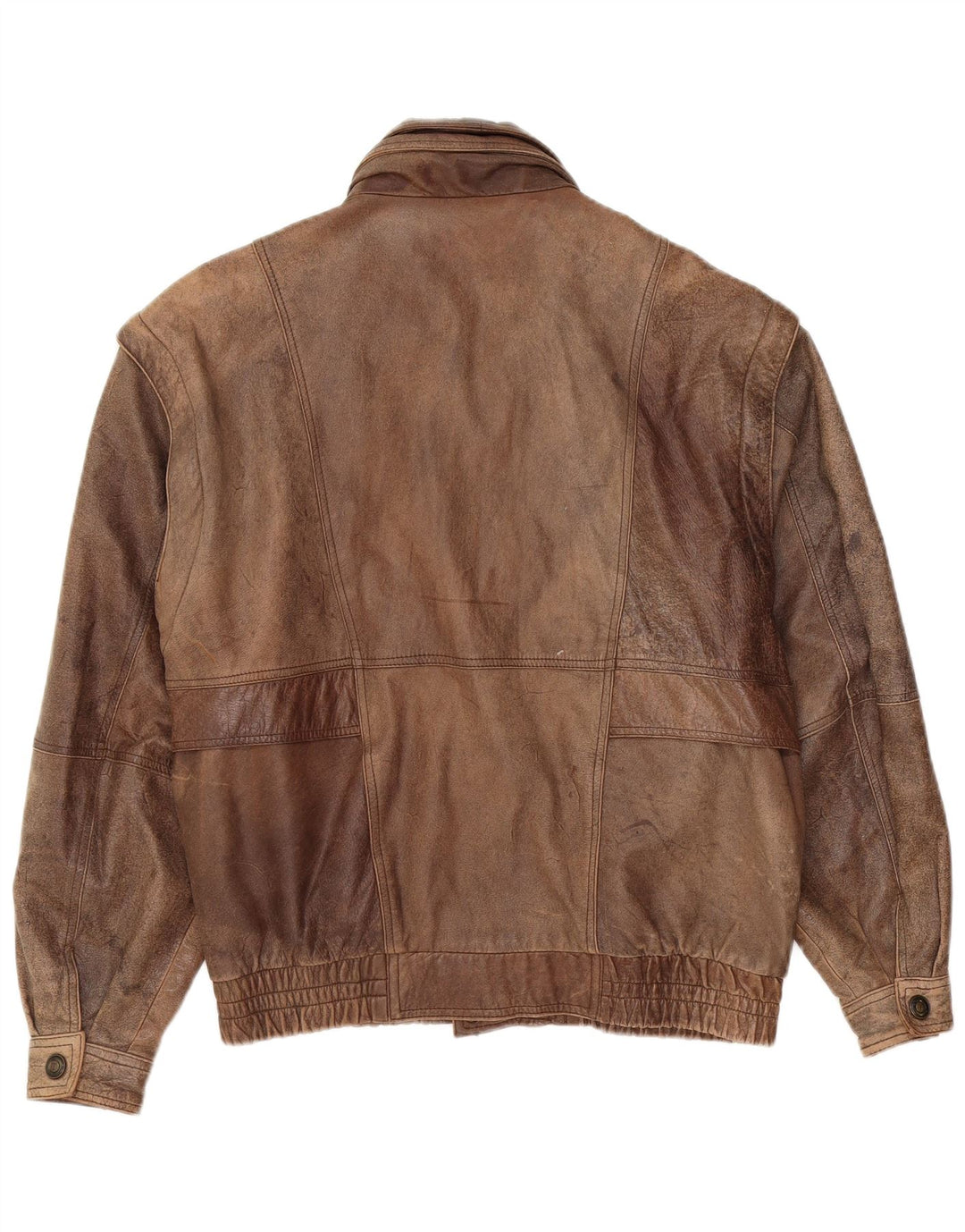 Vintage Mens Leather Jacket IT 48 Medium Brown Leather