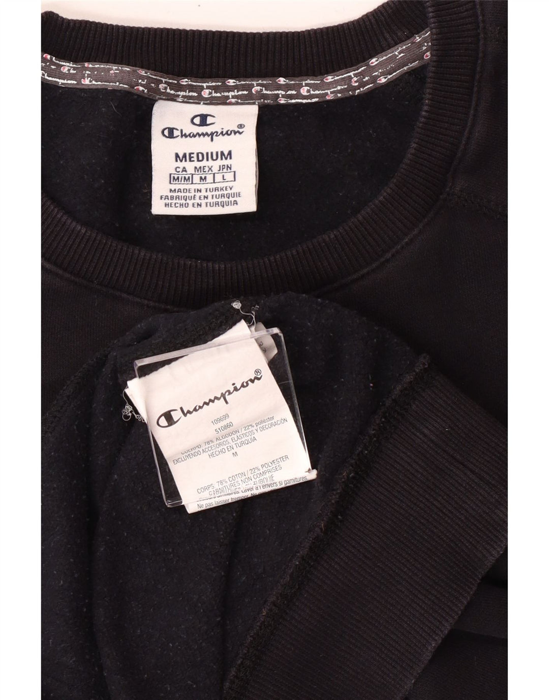 CHAMPION Womens Graphic Sweatshirt Jumper UK 14 Medium Black Cotton