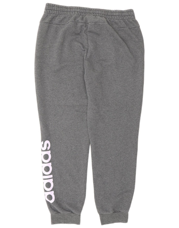 Adidas Womens Graphic Tracksuit Trousers Joggers UK 20/22 XL Grey Cotton