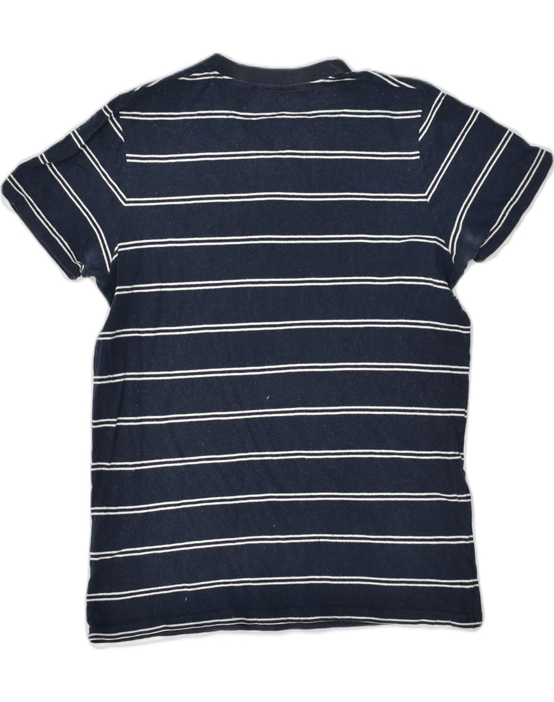 HOLLISTER Mens Slim T-Shirt Top Large Navy Blue Striped Cotton | Vintage Hollister | Thrift | Second-Hand Hollister | Used Clothing | Messina Hembry 