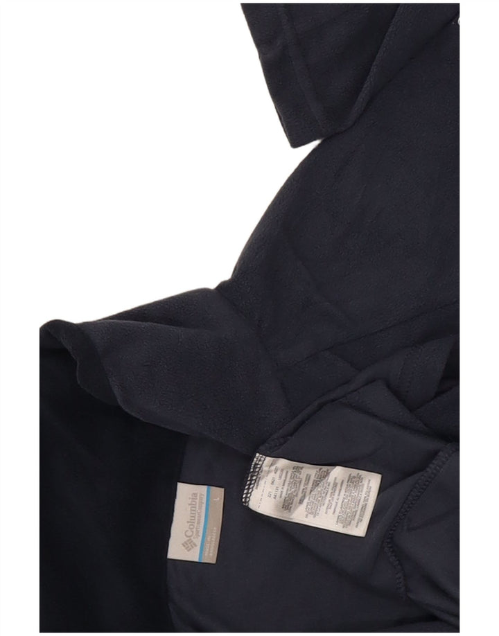 Columbia Mens Zip Neck Fleece Jumper Large Navy Blue Polyester
