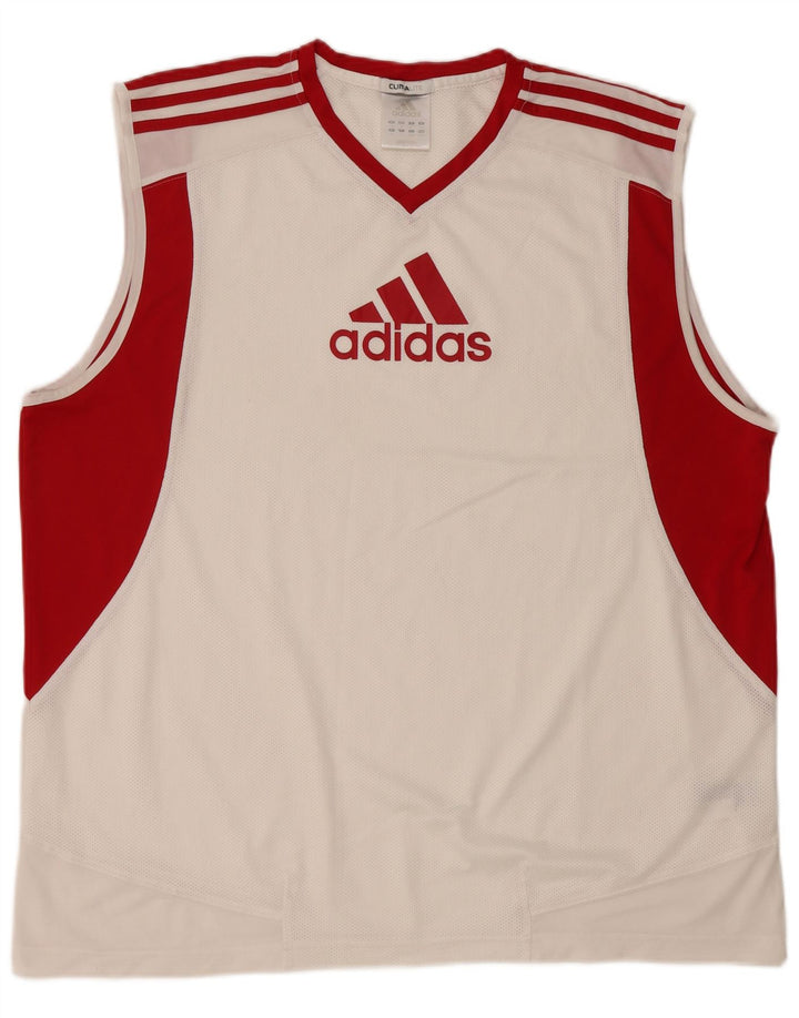 ADIDAS Mens Climalite Graphic Vest Top XL White Colourblock Polyester