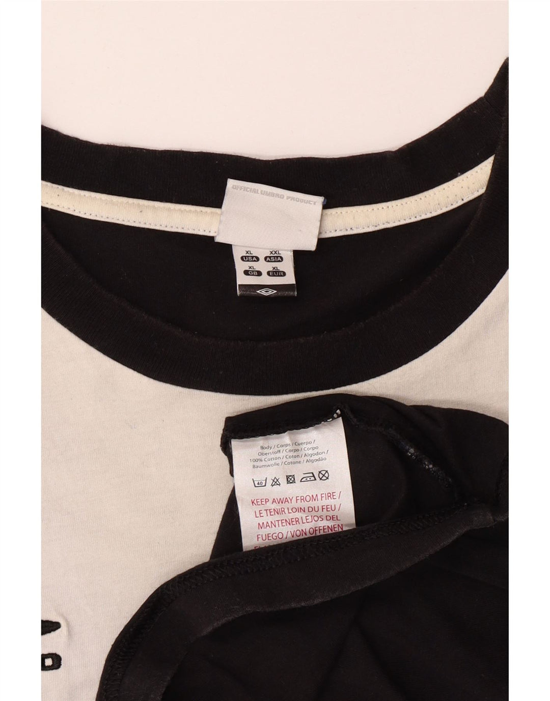 UMBRO Mens T-Shirt Top XL Black Colourblock Cotton